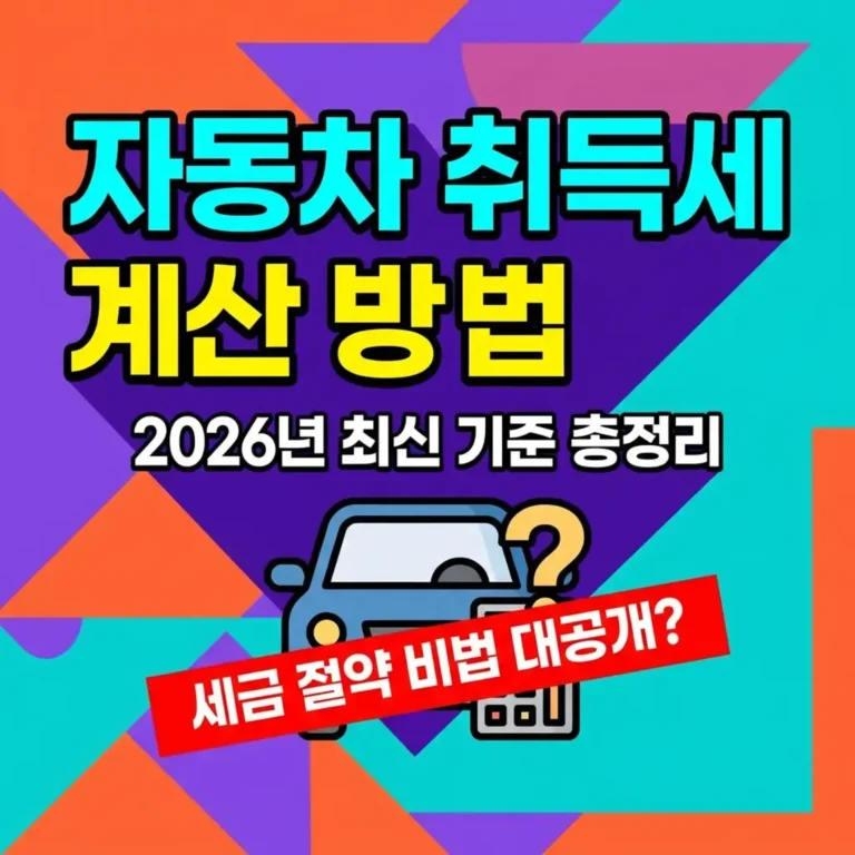 자동차 취득세 계산 방법 2026