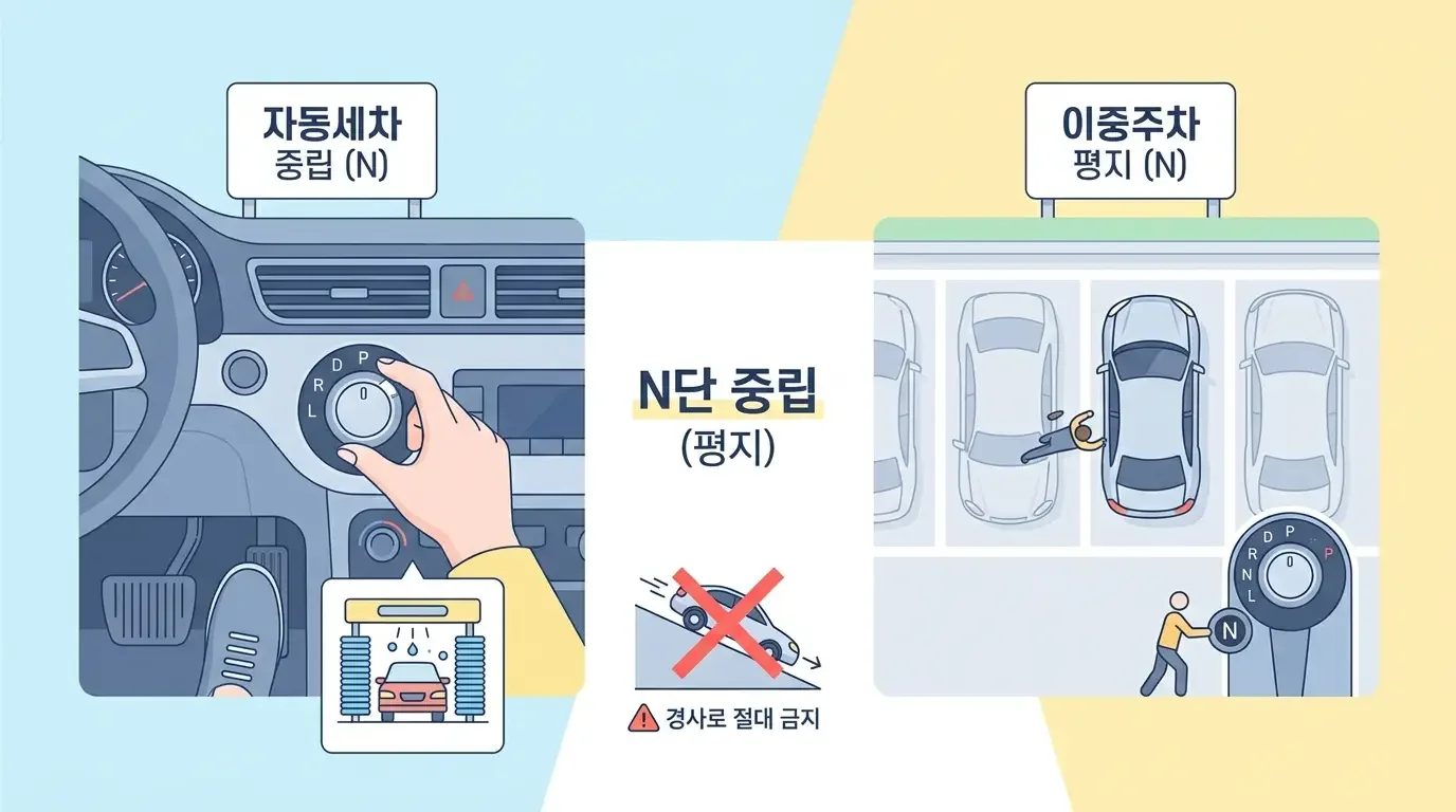 자동 변속기 사용법 - 신호대기 중 D와 N 선택법