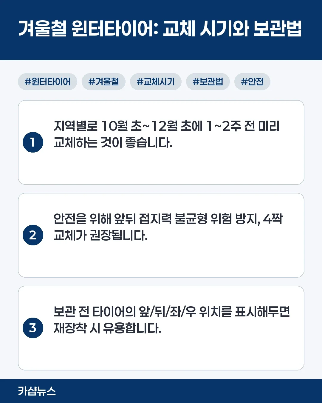 윈터타이어 구매 전 필수 확인 사항